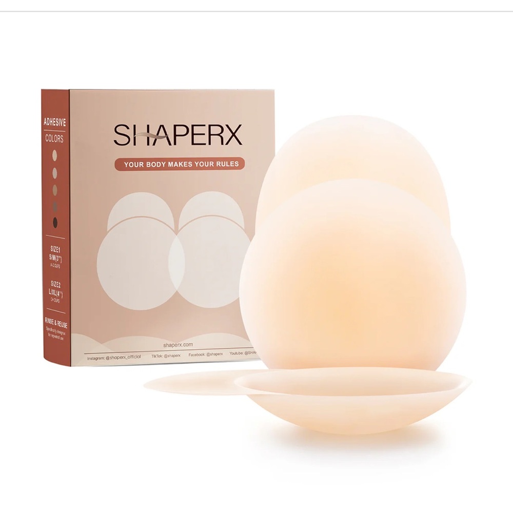 NEW- ShaperX Women's Invisible Reusable Nipple Covers with Travel Box